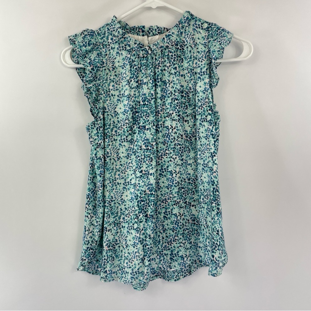 LOFT Floral Cap-Sleeve Blouse